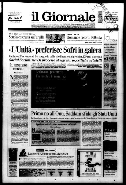 Il giornale : quotidiano del mattino